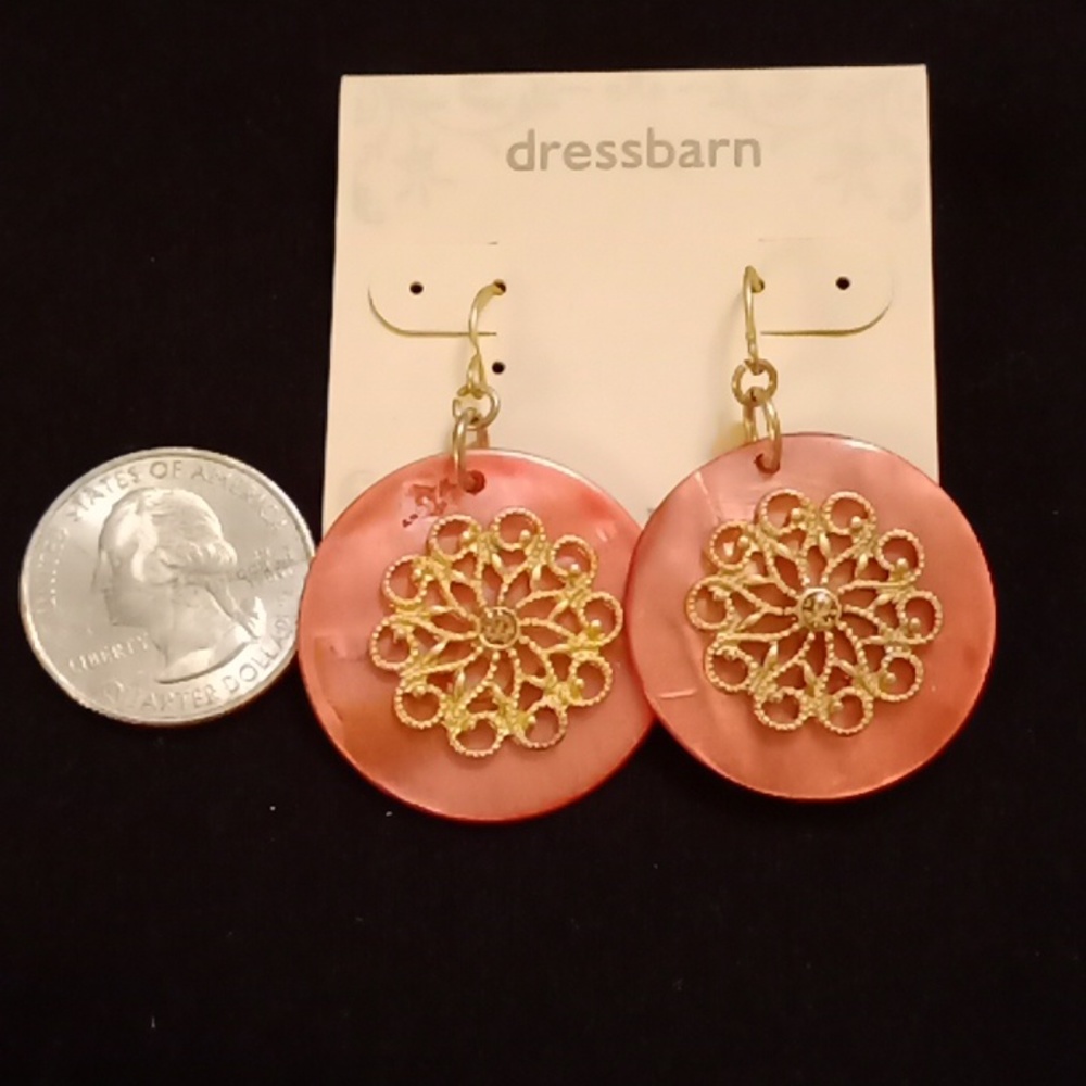 New coral color Hook dangle earrings